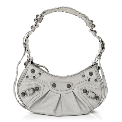 Balenciaga Sparkling Fabric Le Cagole Shoulder Bag XS Silver 1 of 14