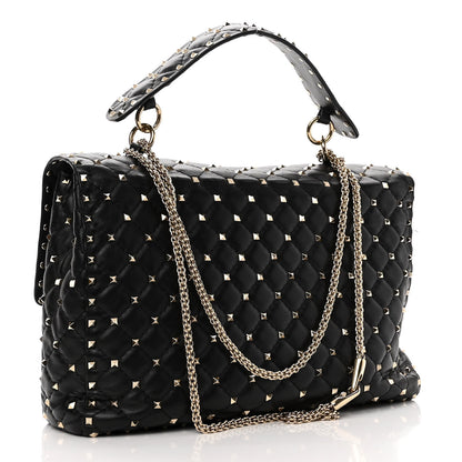 Valentino Garavani Lambskin Maxi Rockstud Spike Shoulder Bag Black 2 of 10