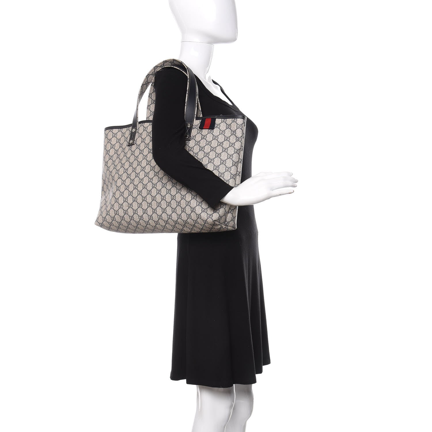 Gucci GG Plus Monogram Medium Signature Web Loop Tote Navy 2 of 9