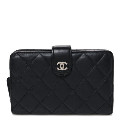 Chanel Lambskin Quilted Zipped Pocket Wallet Black 1 of 9