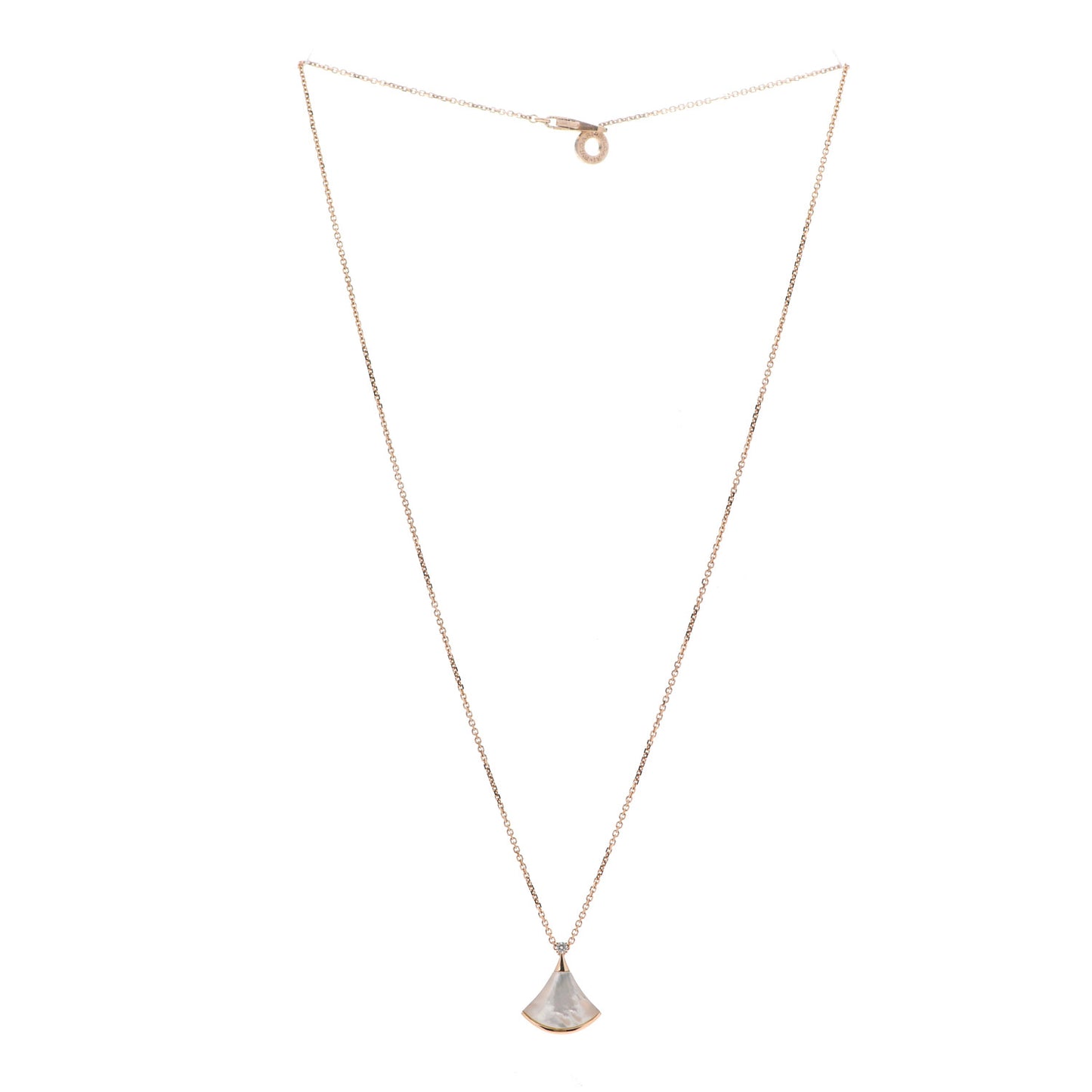 18K Rose Gold Diamond Mother of Pearl Small Divas' Dream Pendant Necklace