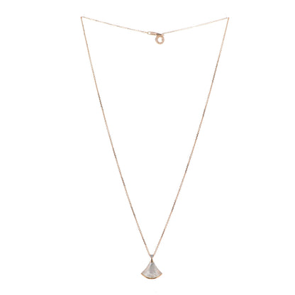 Bulgari 18K Rose Gold Diamond Mother of Pearl Small Divas' Dream Pendant Necklace 3 of 8
