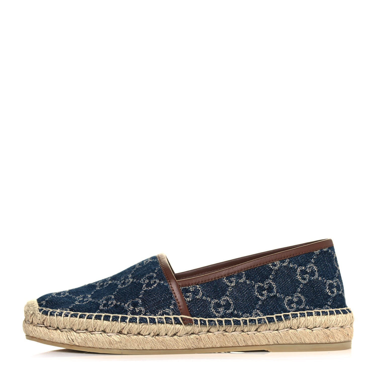 Gucci Denim GG Monogram Espadrilles 37 Blue Tea Cuir 1 of 7