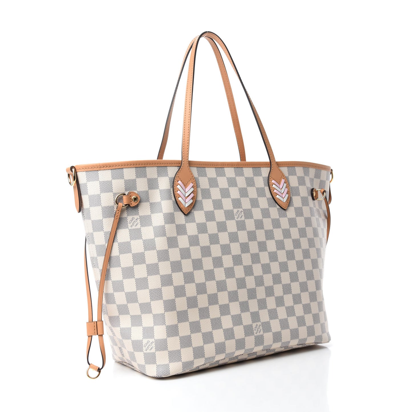 Damier Azur Braided Neverfull MM Pink