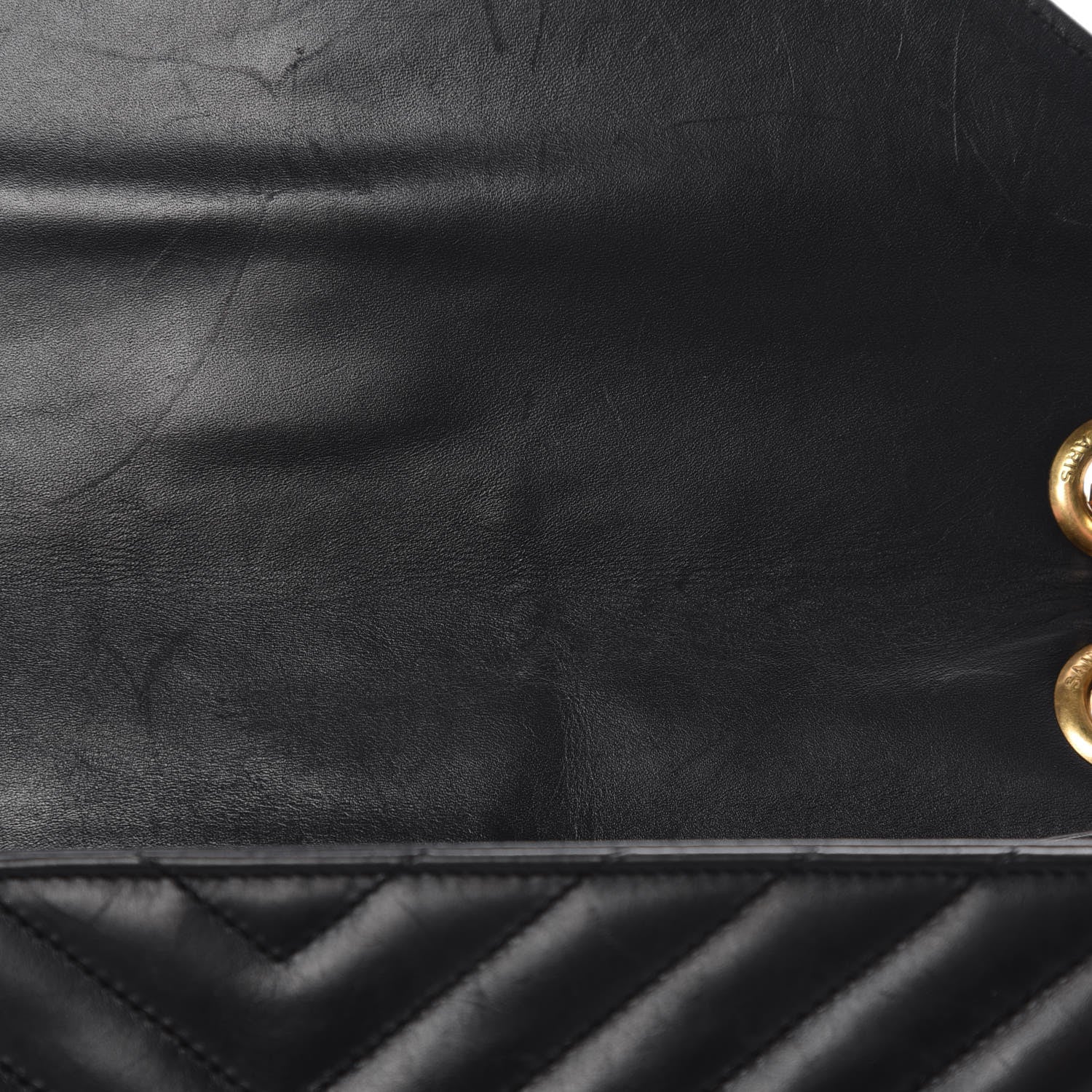 Saint Laurent Smooth Calfskin Matelasse Chevron Large Monogram Satchel Black 14 of 14