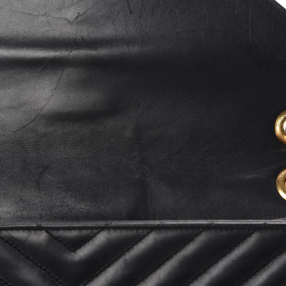 Saint Laurent Smooth Calfskin Matelasse Chevron Large Monogram Satchel Black 14 of 14