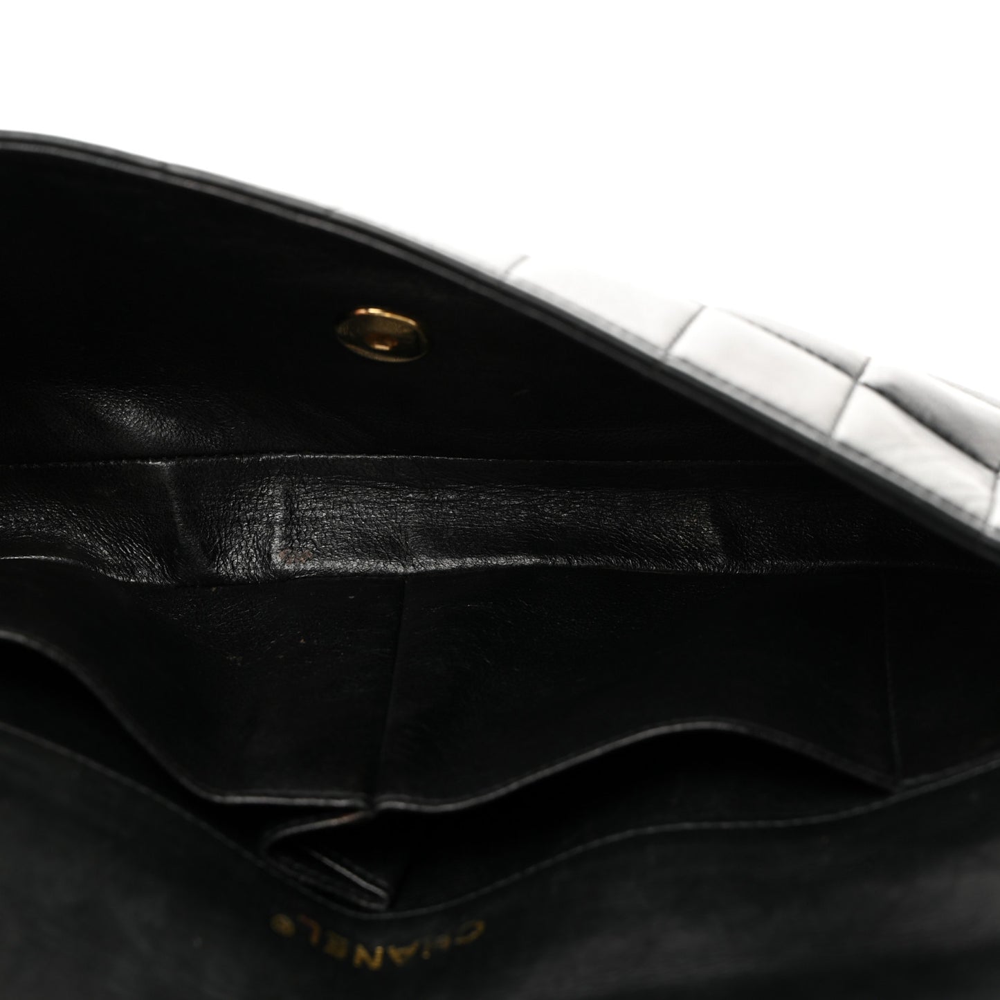 Lambskin East West Chocolate Bar Flap Black