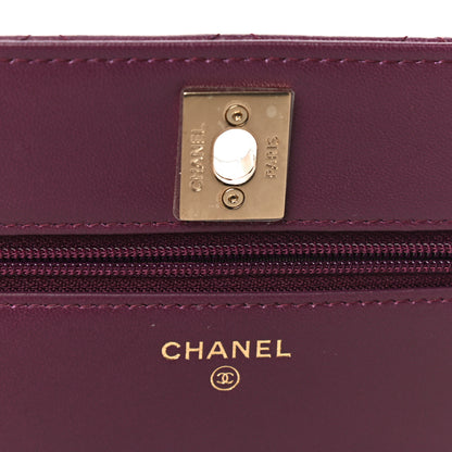 Chanel Lambskin Quilted Trendy CC Wallet On Chain WOC Purple 12 of 18