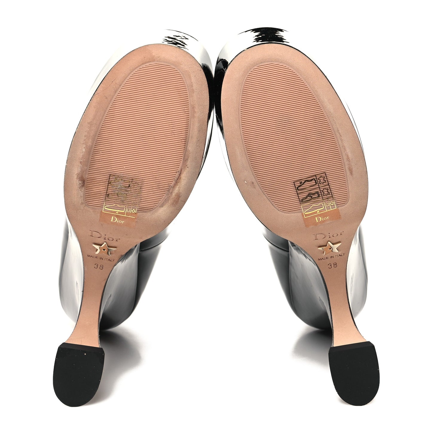 Patent Calfskin Aime Ankle Sandals 38 Black