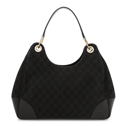 Gucci Denim Monogram Hobo Brown 1 of 10