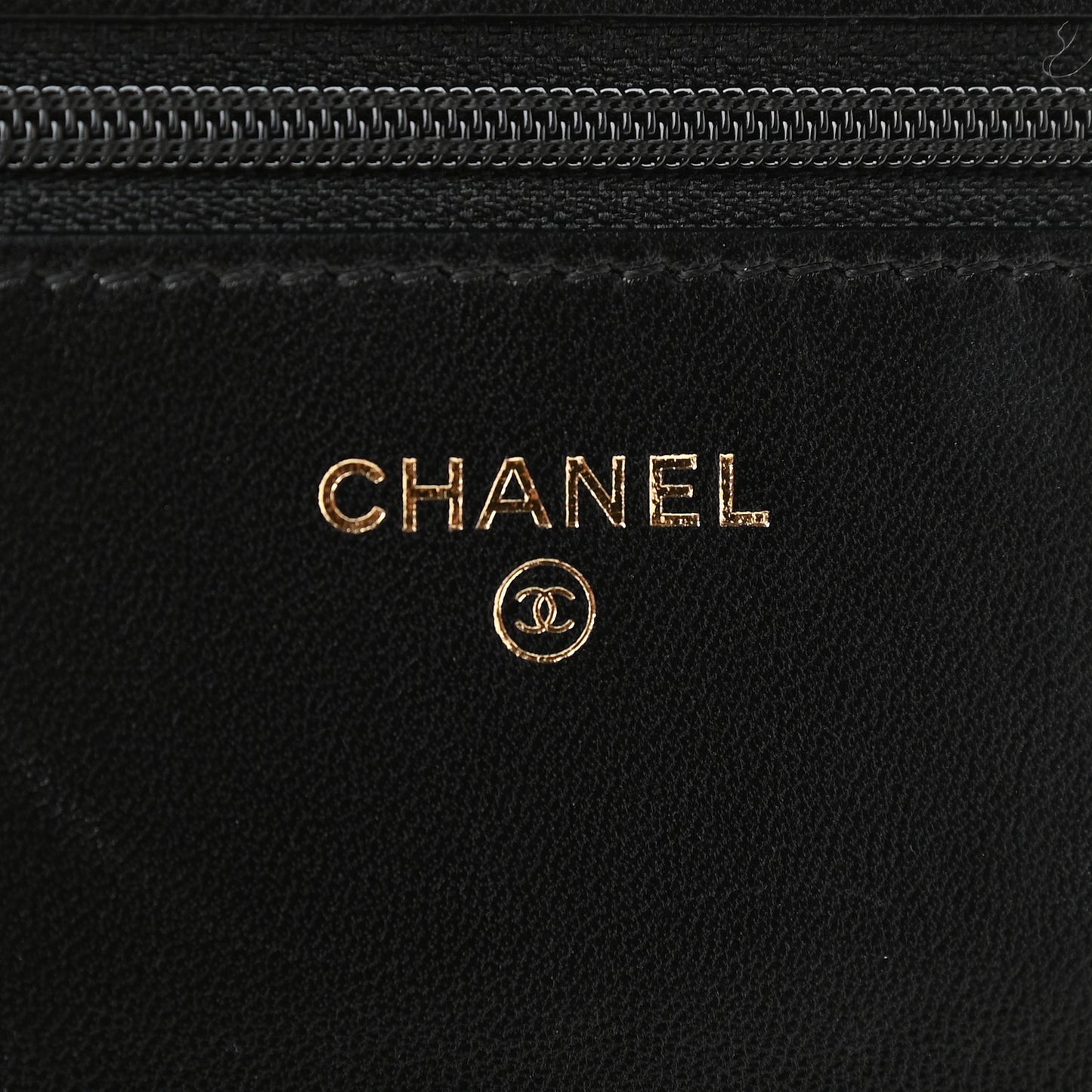 Lambskin Quilted CC Pearl Crush Wallet on Chain WOC Black