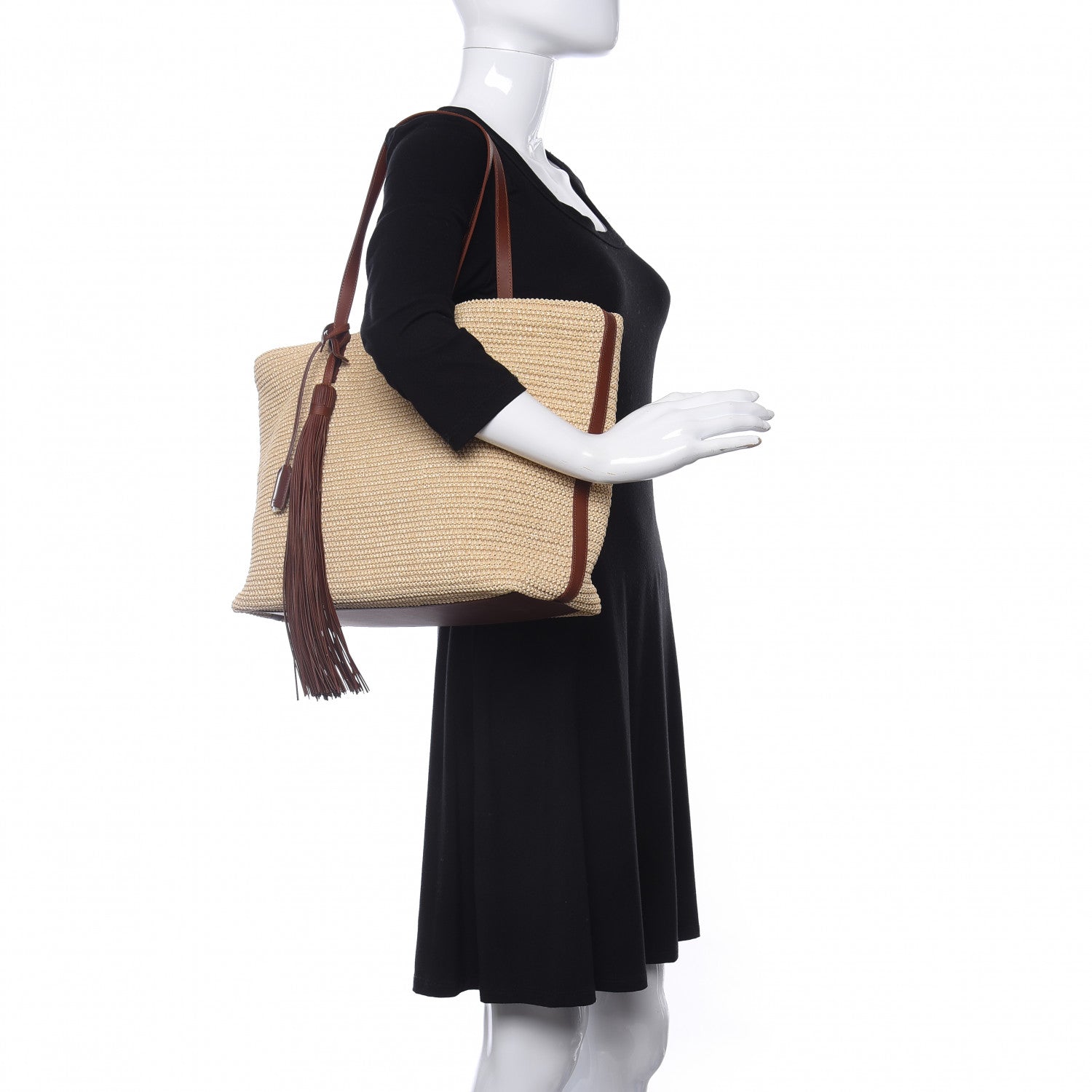 Saint Laurent Raffia Tote Naturale Brown 2 of 10