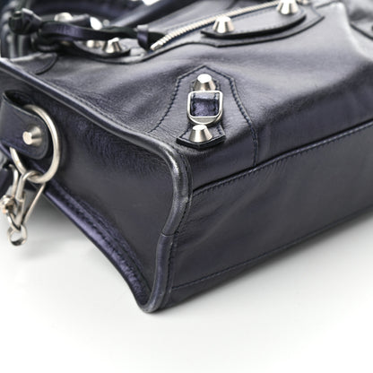 Balenciaga Metallic Agneau Classic Silver Hardware Mini City Maree 11 of 12