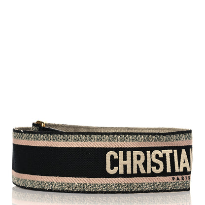 Christian Dior Canvas Embroidered Shoulder Strap Rose Multicolor 3 of 5