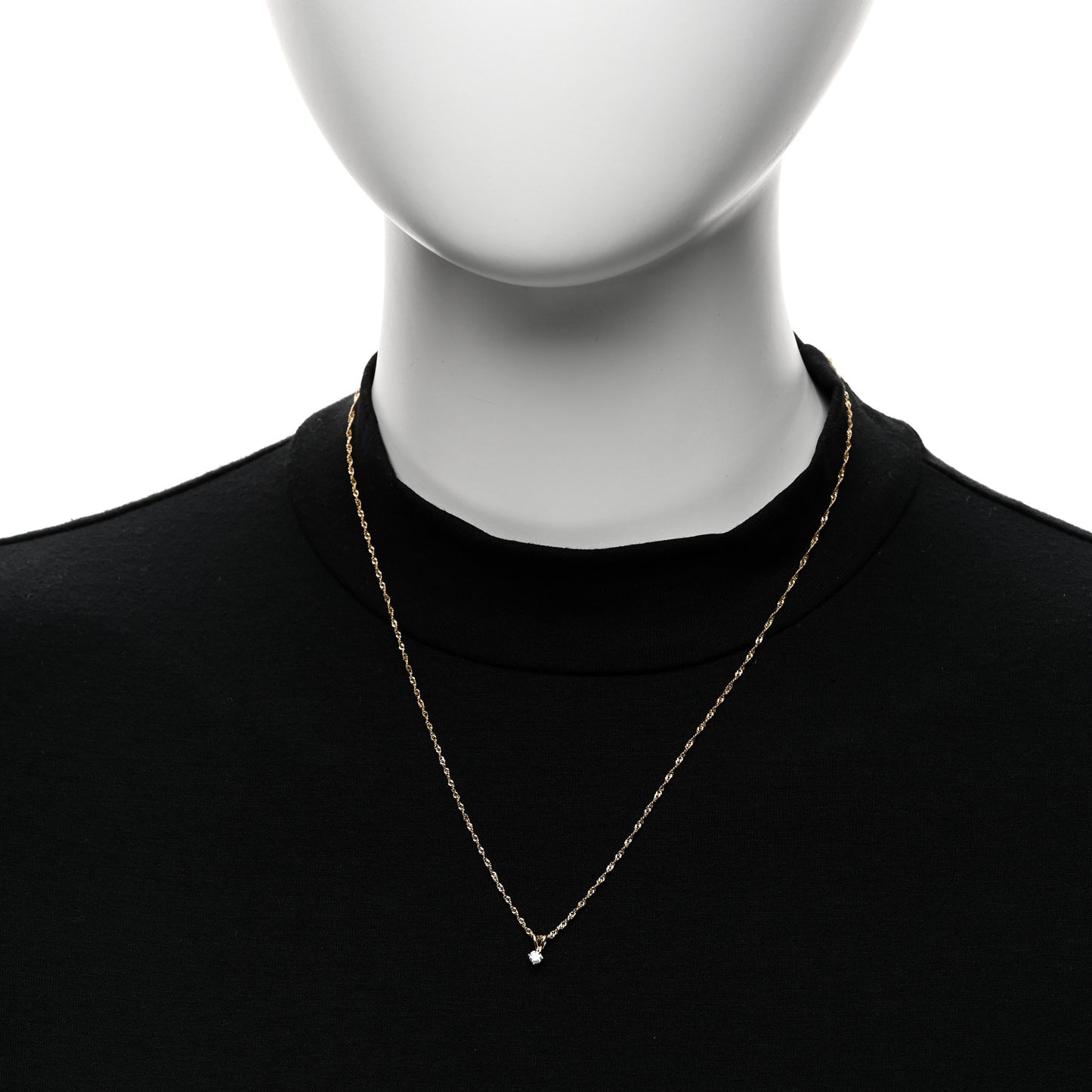 14K Yellow Gold Diamond .08ct Solitaire Pendant Necklace