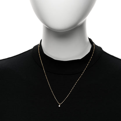 Parker & West by FASHIONPHILE 14K Yellow Gold Diamond .08ct Solitaire Pendant Necklace 2 of 5