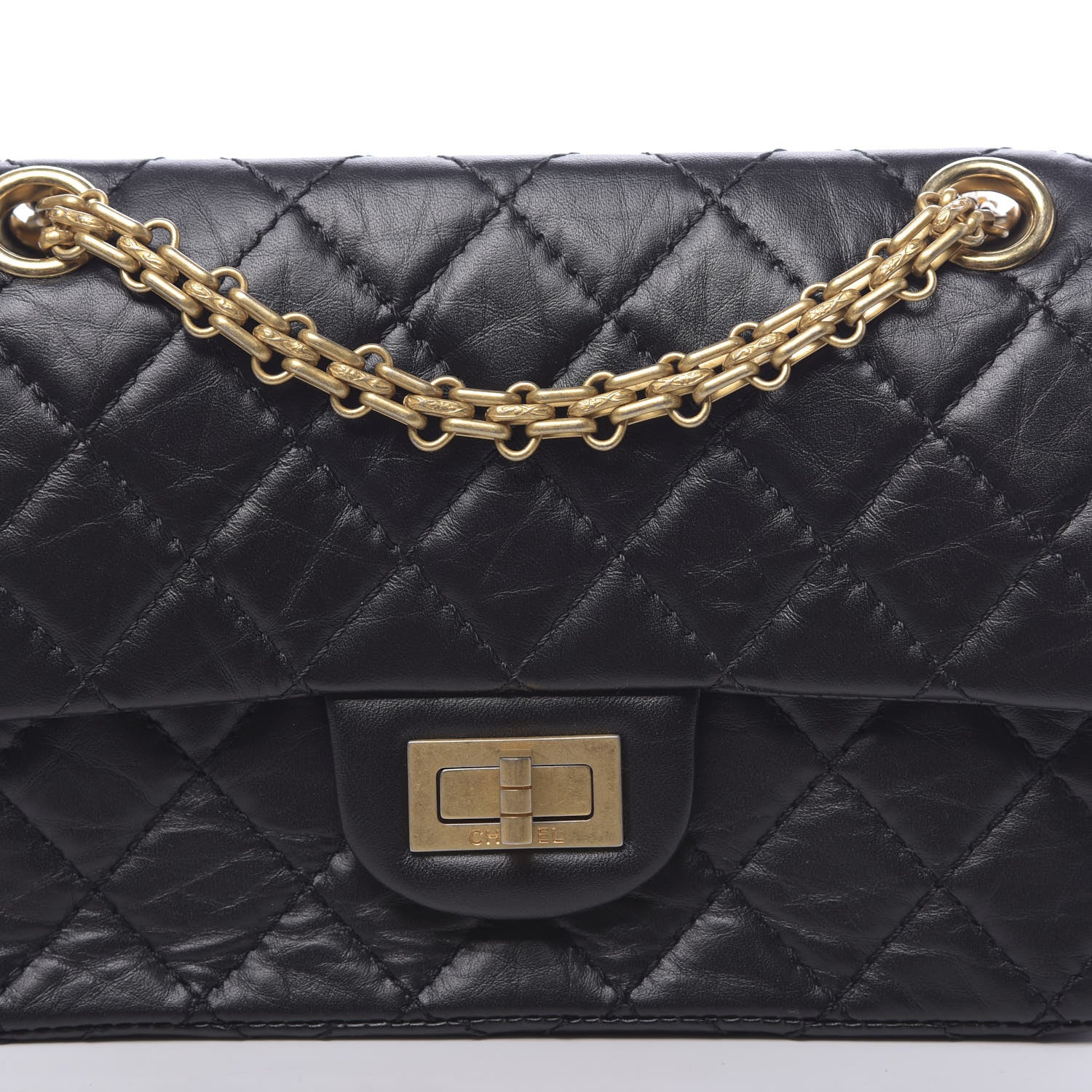 Chanel Aged Calfskin Quilted 2.55 Reissue Mini Flap Black 10 of 11