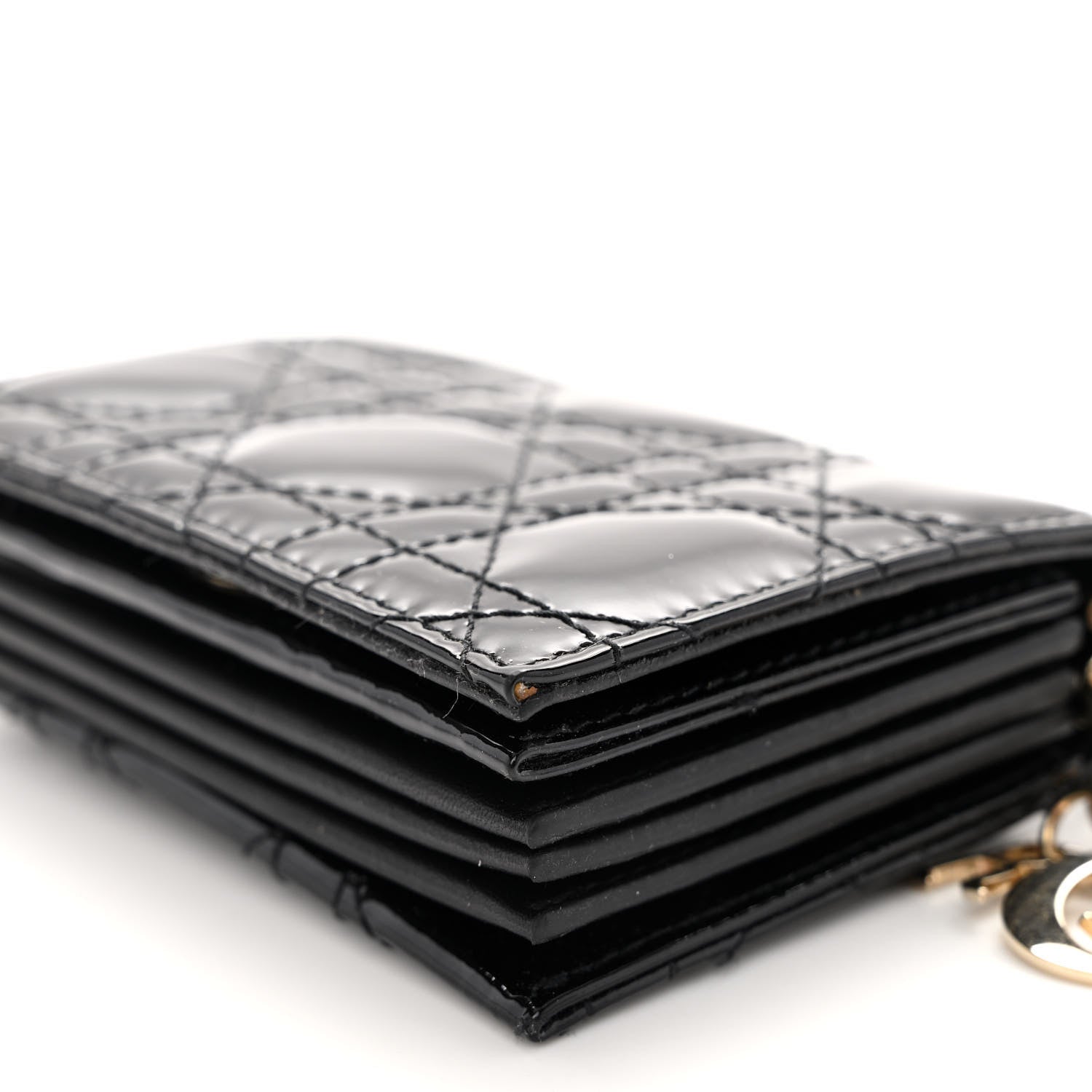 Christian Dior Patent Cannage Nano Lady Dior Card Holder Black 8 of 10
