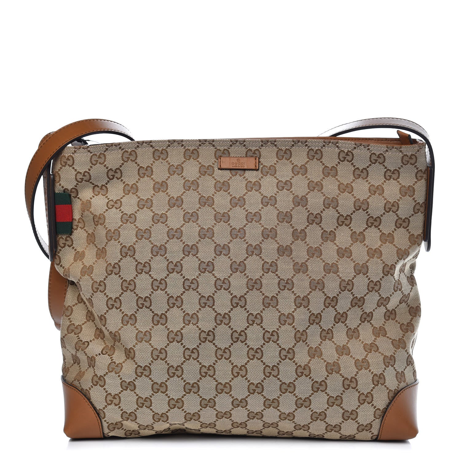 Gucci Monogram Large Flat Messenger Bag Brown 1 of 10