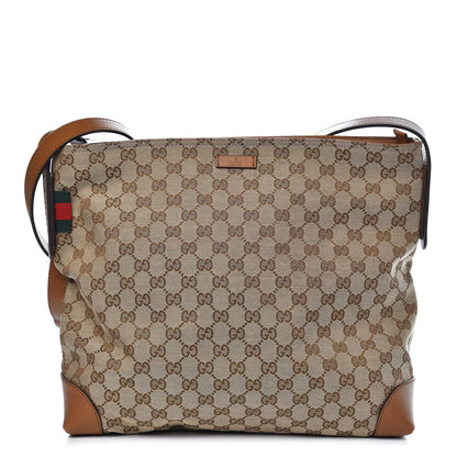 Gucci Monogram Large Flat Messenger Bag Brown 1 of 10