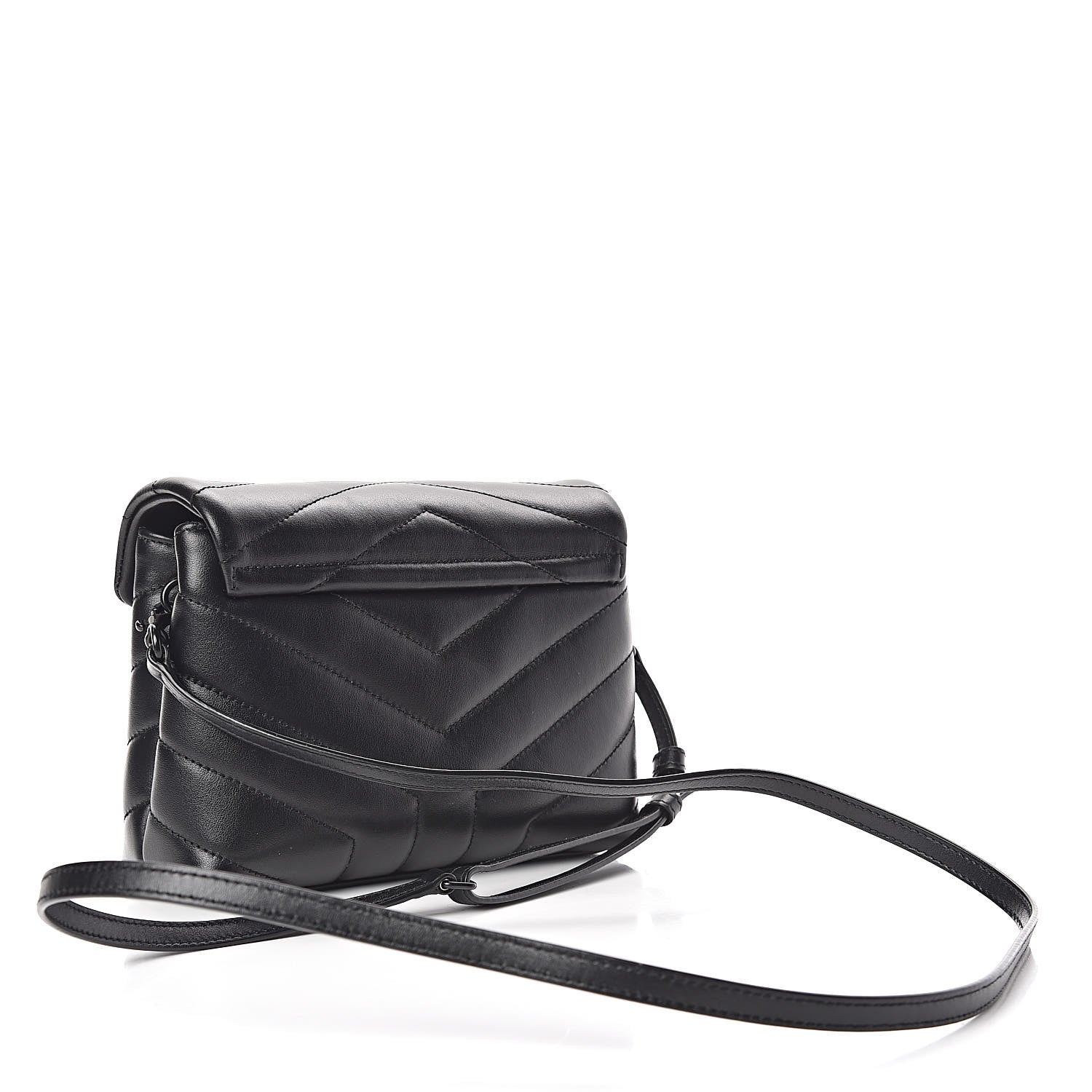 Saint Laurent Calfskin Y Quilted Monogram Toy Loulou Crossbody Bag Black 3 of 11
