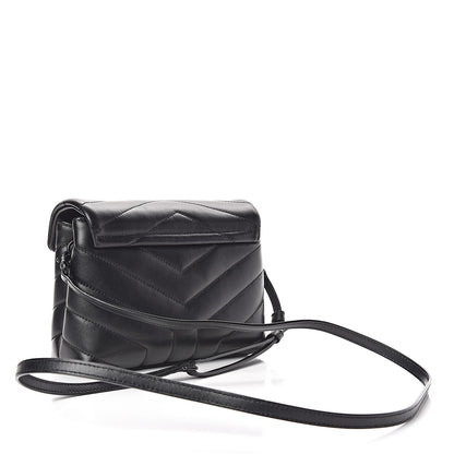 Saint Laurent Calfskin Y Quilted Monogram Toy Loulou Crossbody Bag Black 3 of 11