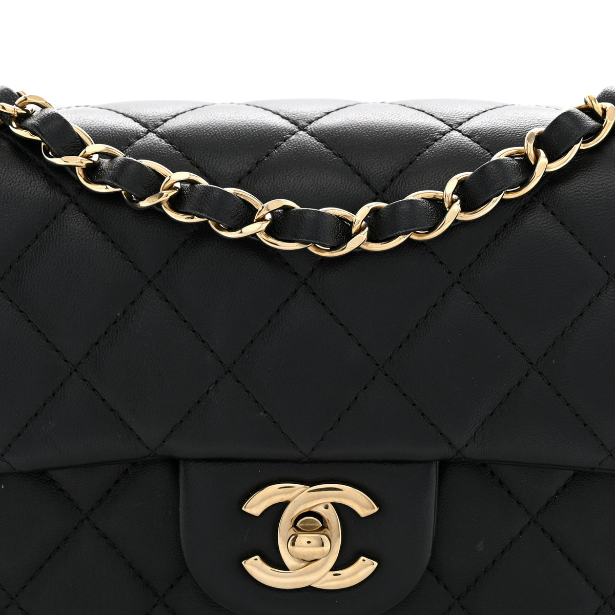 Chanel Lambskin Quilted Mini Rectangular Flap Black 8 of 11