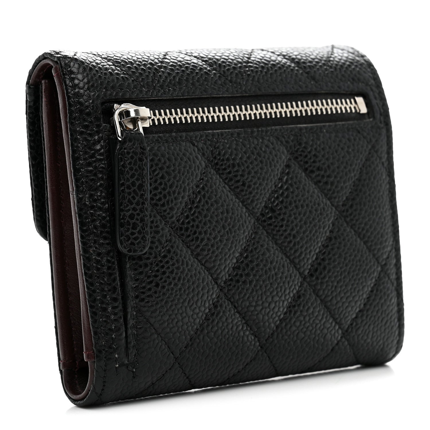 Chanel Caviar Quilted Compact Flap Wallet Black 3 of 9