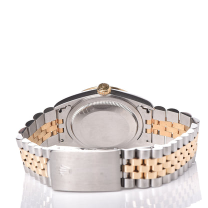 Rolex Stainless Steel 18K Yellow Gold Diamond 36mm Oyster Perpetual Datejust Watch White Roman 16233 5 of 9