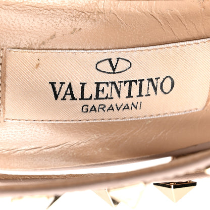Valentino Garavani Pebbled Calfskin Rockstud Ankle Strap 100mm Pumps 37.5 Poudre 7 of 10