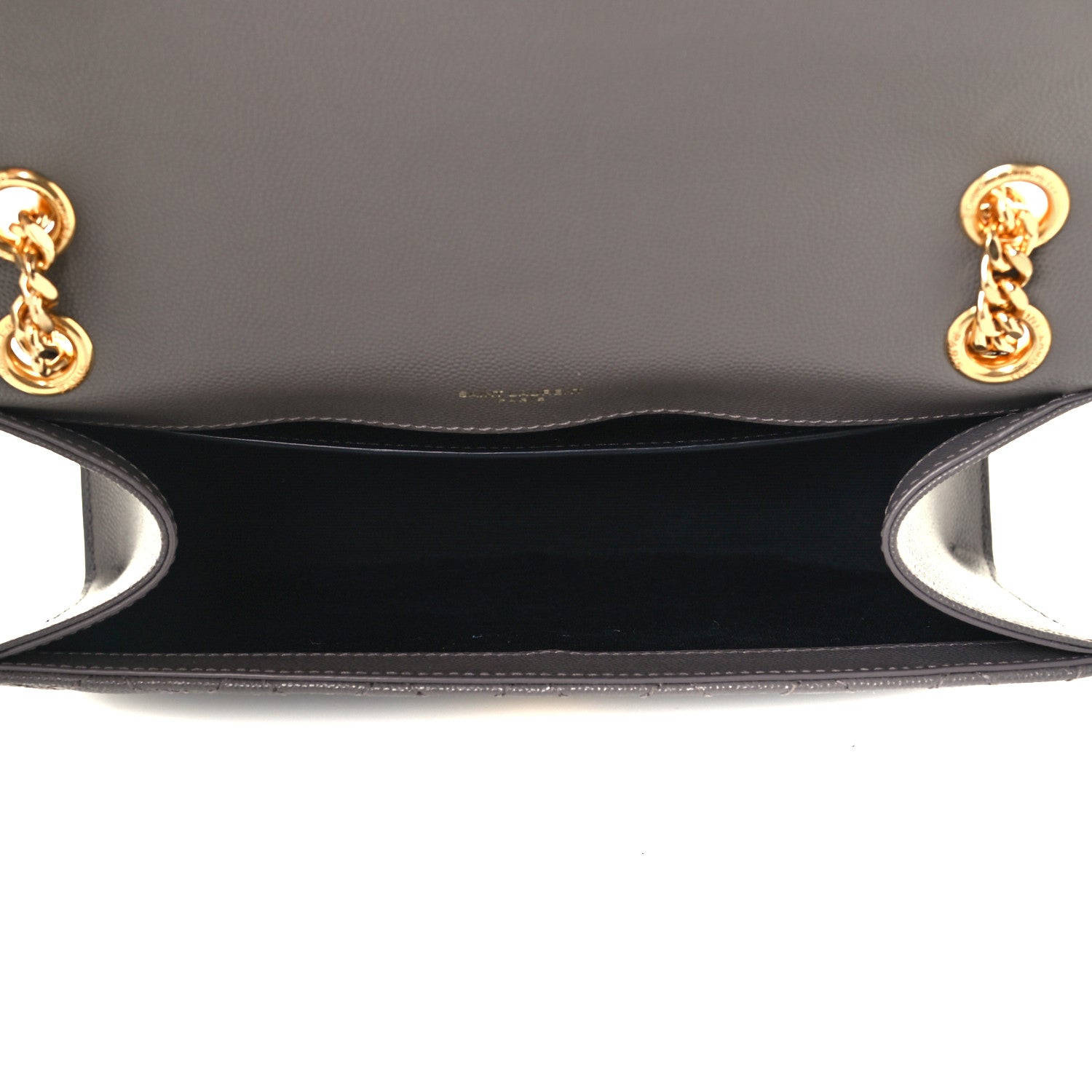 Saint Laurent Grain De Poudre Textured Mixed Matelasse Medium Triquilt Monogram Satchel Fog 5 of 12