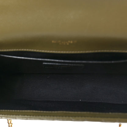 Saint Laurent Grain De Poudre Textured Mixed Matelasse Triquilt Medium Monogram Satchel Light Sage 5 of 9