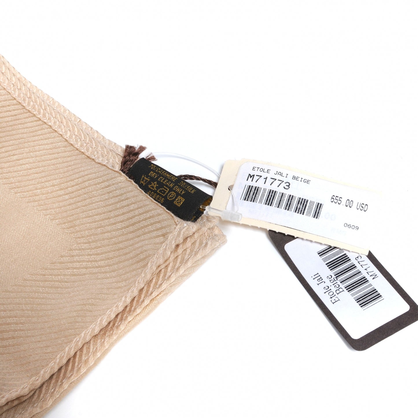 Cashmere Silk Etole Jali Shawl Beige