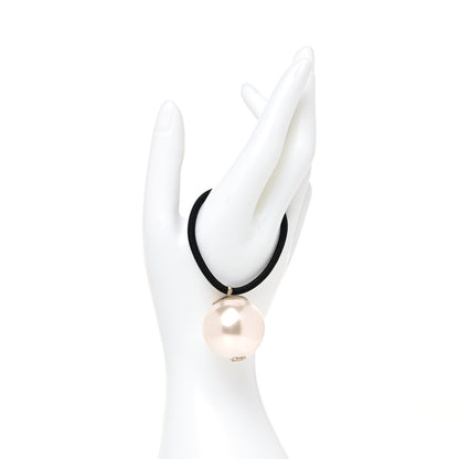 Chanel Pearl CC Hair Tie Black White 2 of 5