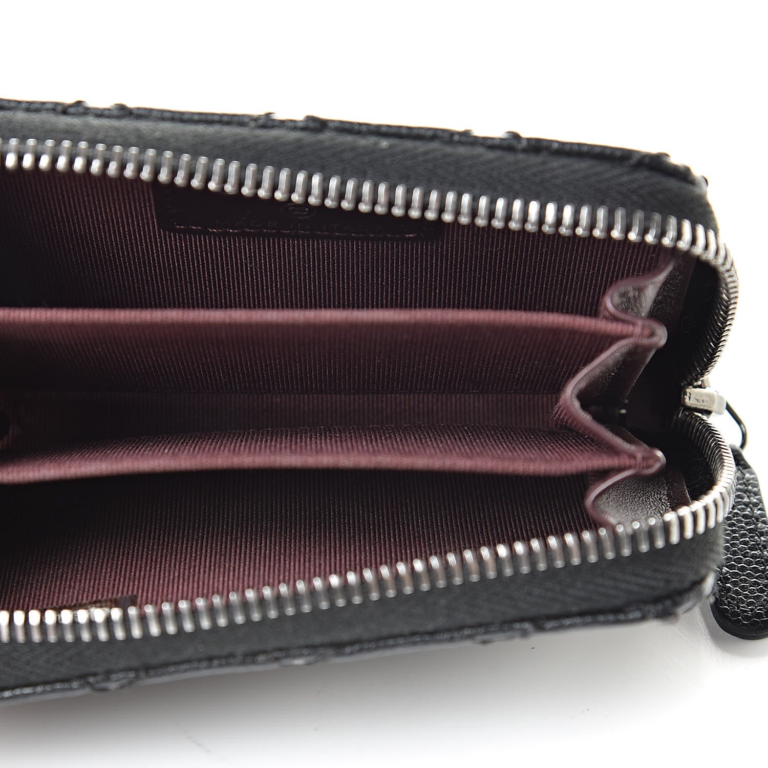 Chanel Caviar Stitched Zip Coin Purse Black 5 of 8