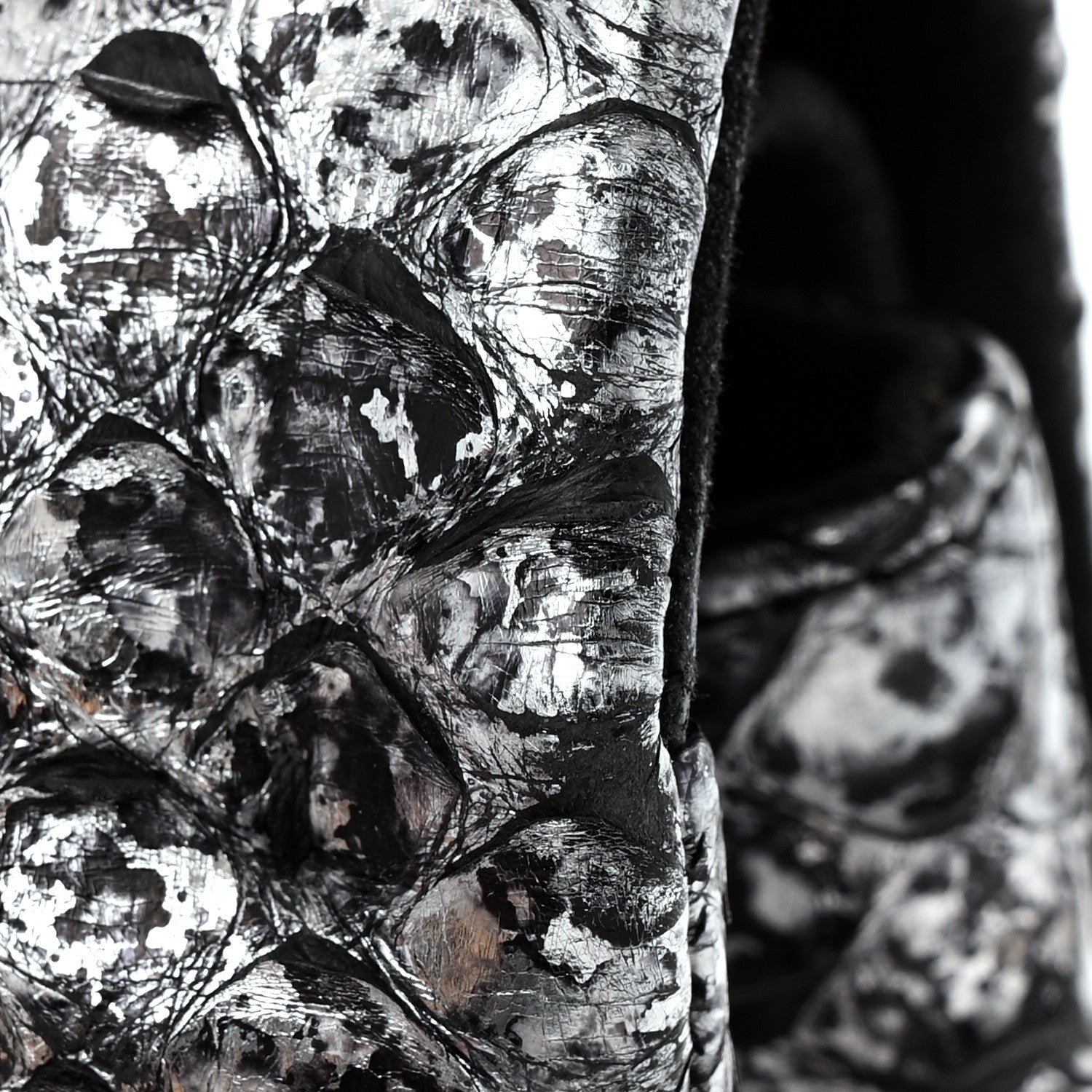 Chanel Metallic Snakeskin Medium Double Flap Black Silver 12 of 12