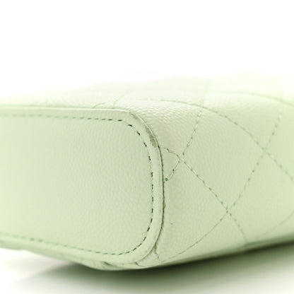 Chanel Caviar Quilted Phone Holder With Chain Light Green 10 of 13