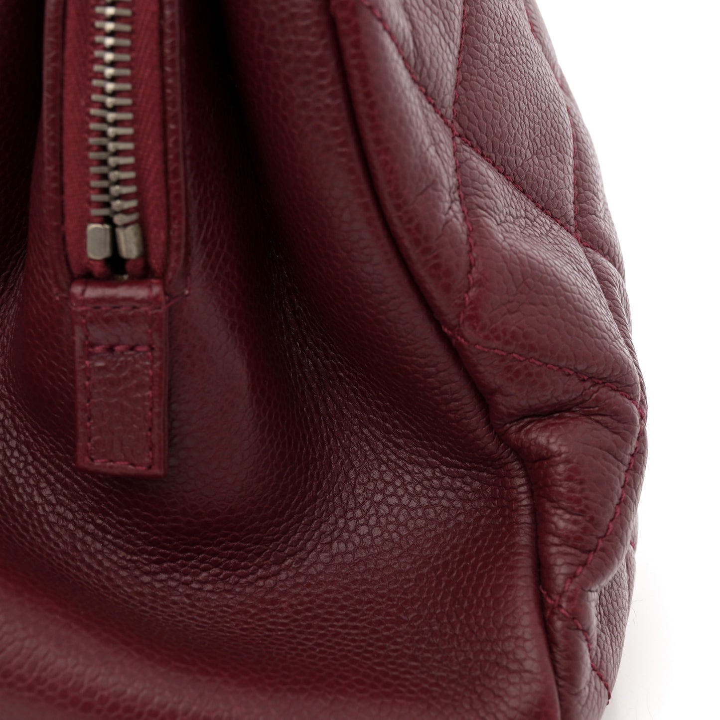 Caviar Quilted Large Timeless CC Soft Tote Dark Red