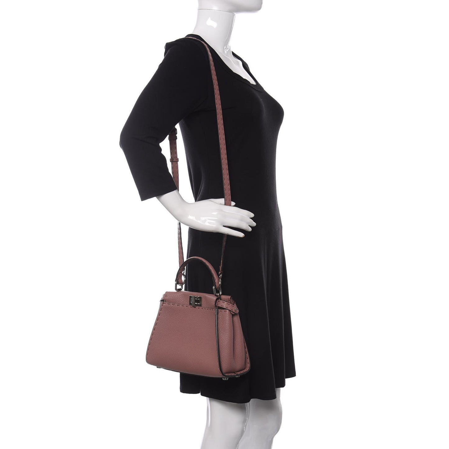 Cuoio Romano Selleria Bi-Color Mini Peekaboo Iconic Satchel English Rose Camelia