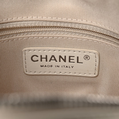 Chanel Calfskin Quilted Feather Weight Bowling Bag Ivory Light Pink 7 of 15