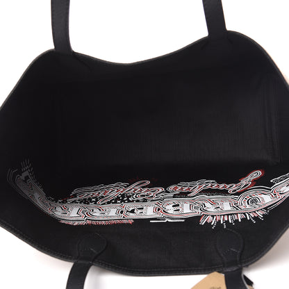 Burberry Coated Canvas Mega Check Medium Doodle Tote Black 8 of 16