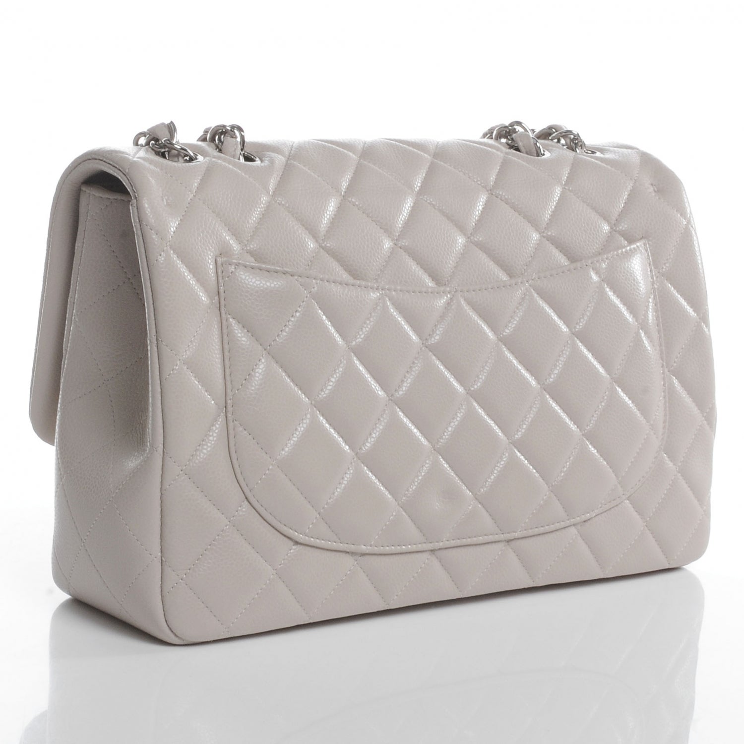 Chanel Caviar Jumbo Single Flap Ecru 3 of 7