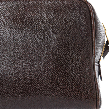 Chanel Caviar Timeless CC Cosmetic Pouch Bag Brown 14 of 15