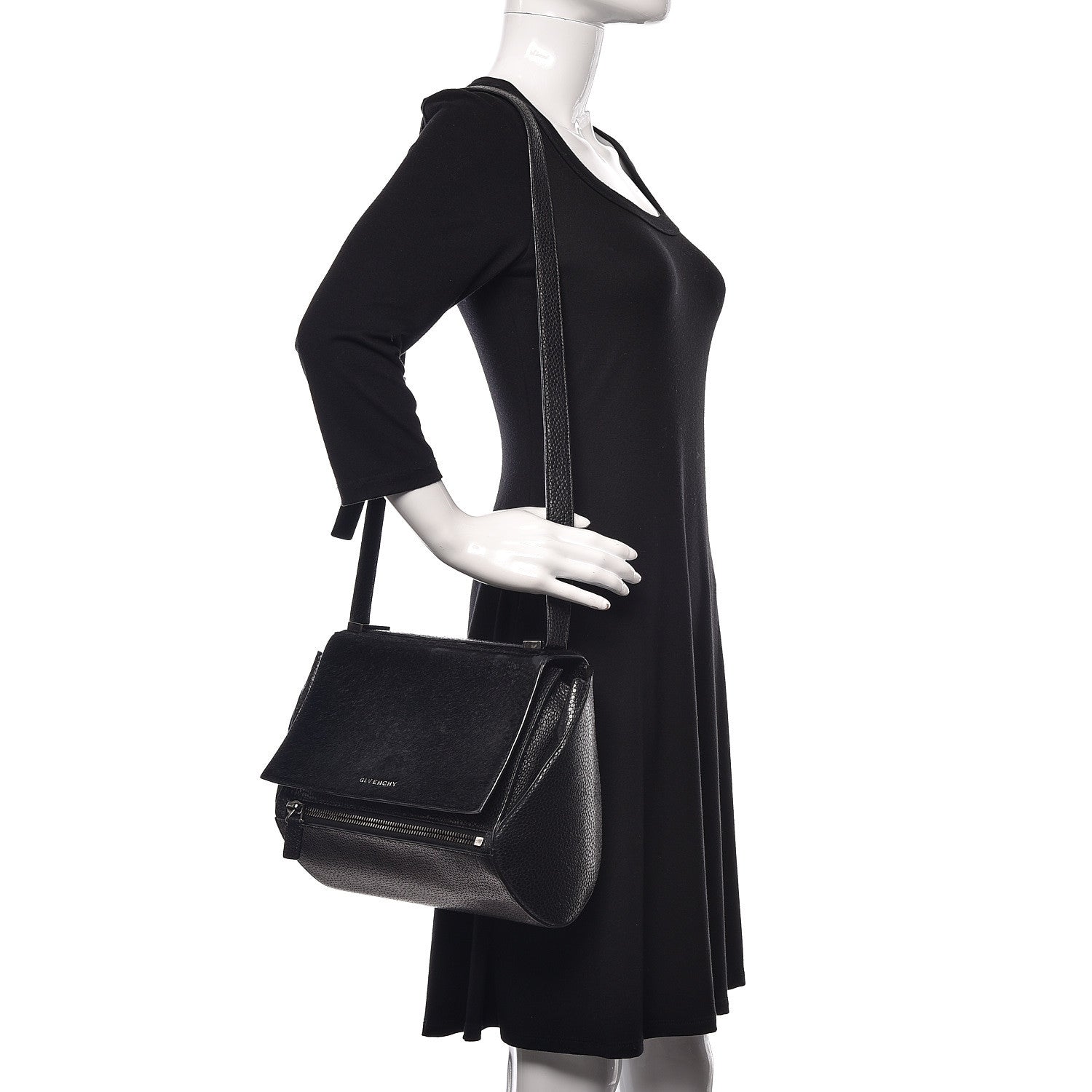 Givenchy Calf Hair Calfskin Medium Pandora Box Crossbody Bag Black 2 of 22