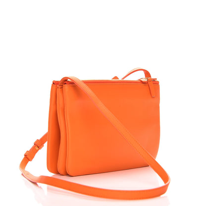 Celine Lambskin Small Trio Crossbody Bag Bright Orange 3 of 7