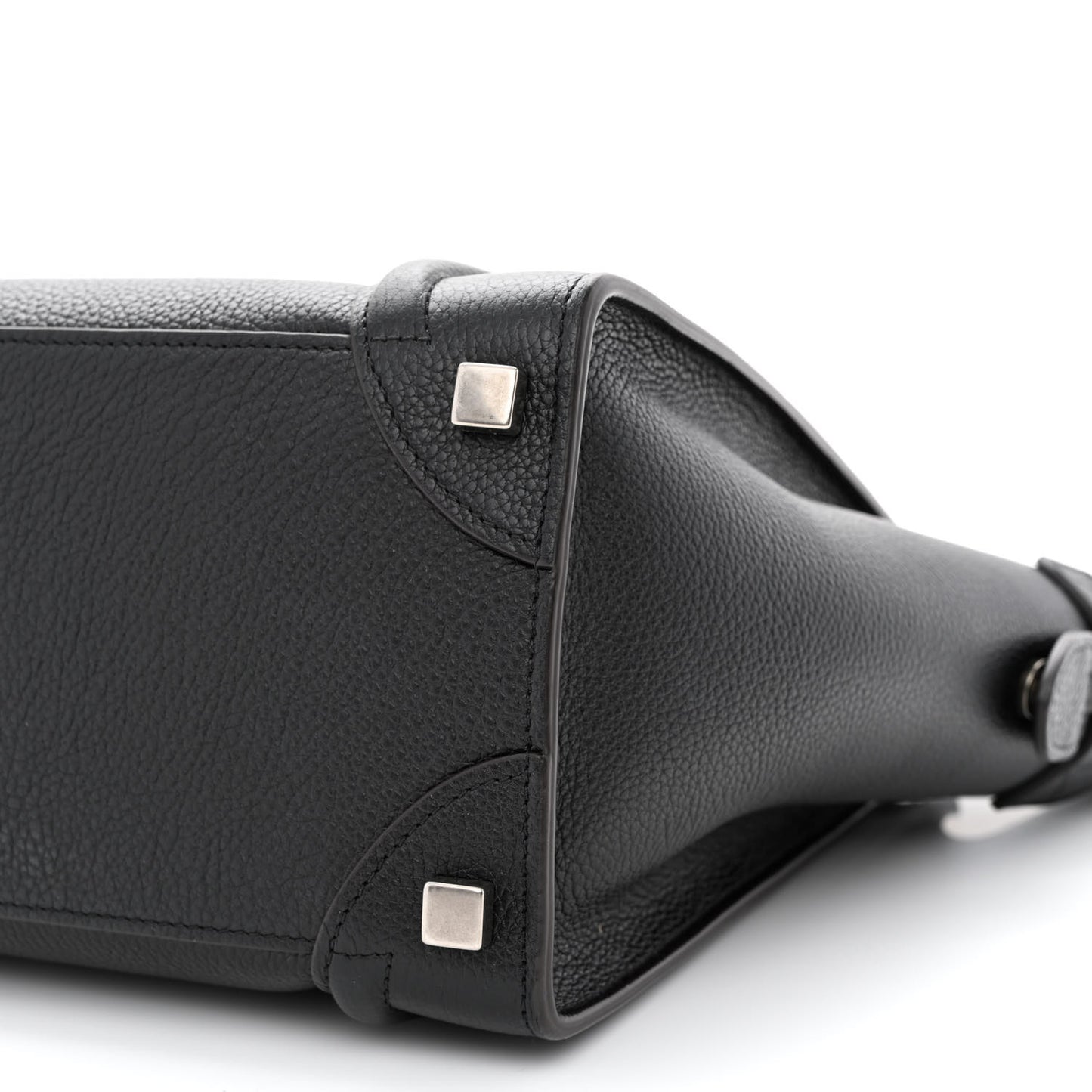 Drummed Calfskin Micro Luggage Black