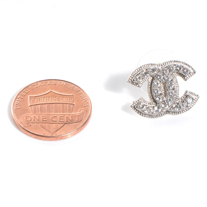 Chanel Crystal CC Earrings Silver 2 of 4