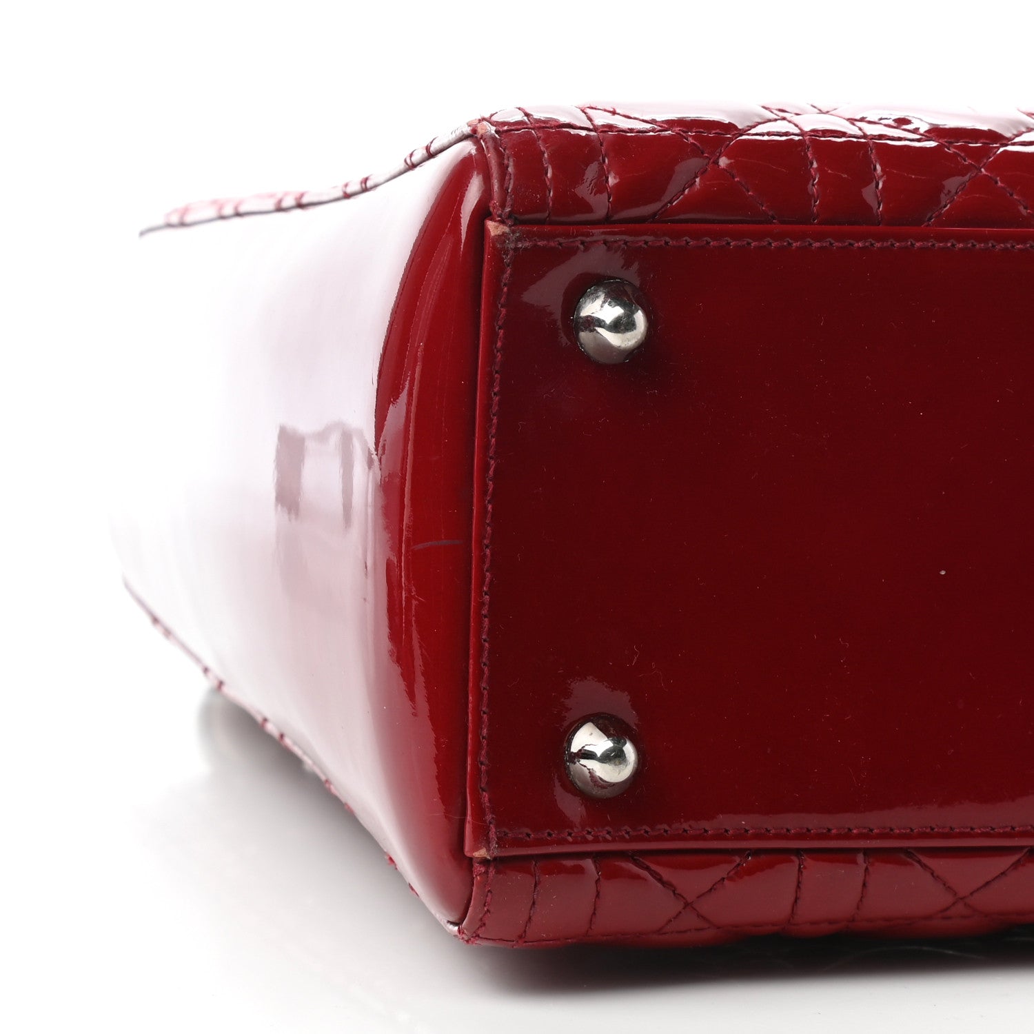 Christian Dior Patent Cannage Large Lady Dior Red 6 of 7