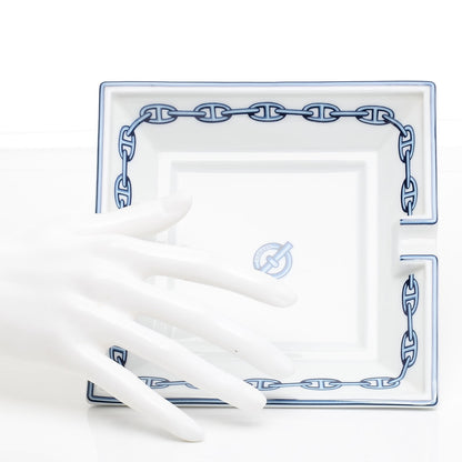 Hermes Porcelain Printed Chaine D'Ancre Ashtray 2 of 5