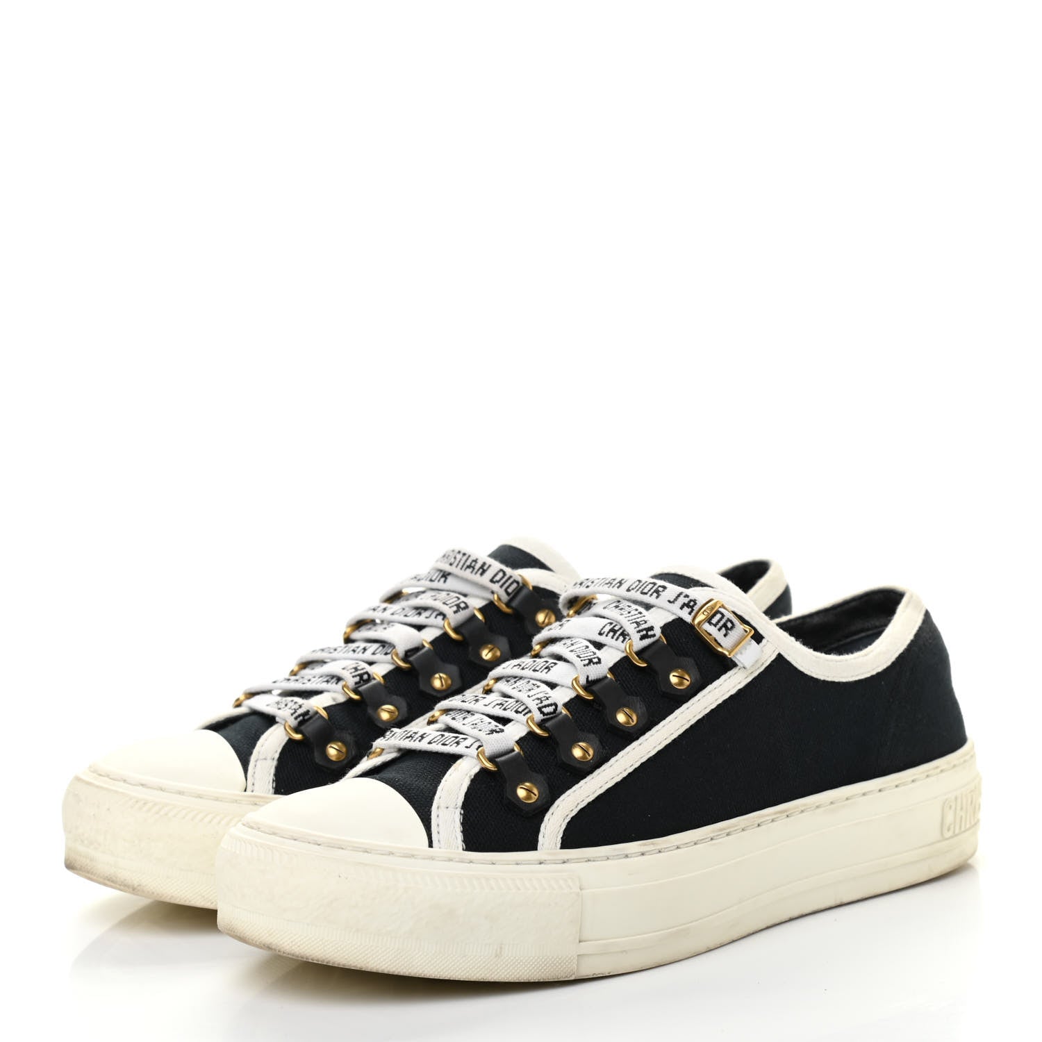 Christian Dior Canvas Womens Walk'n Dior Low Top Sneakers 36.5 Black 3 of 9